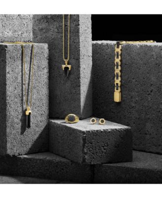 Men's Icon Black Onyx Pendant Necklace in 14k Gold-Plated Sterling Silver, 24" + 2" extender