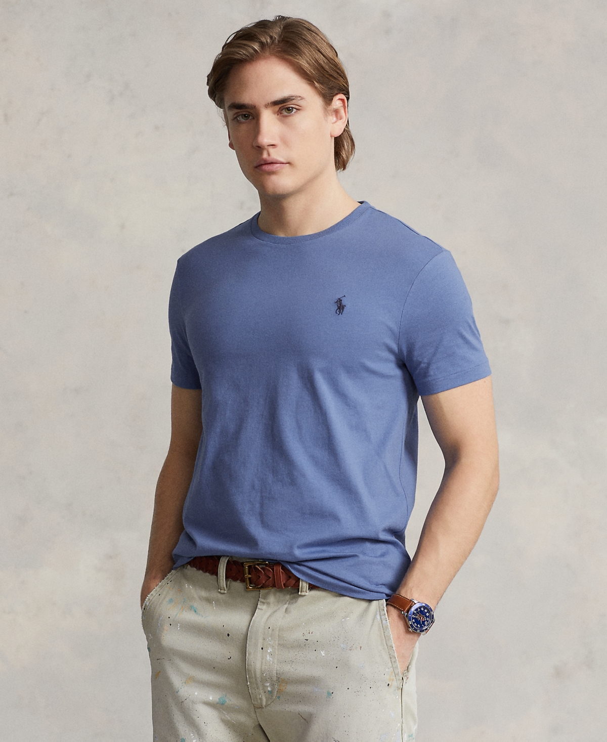 Polo Ralph Lauren Men's Classic-fit Jersey Crewneck T-shirt In French Blue