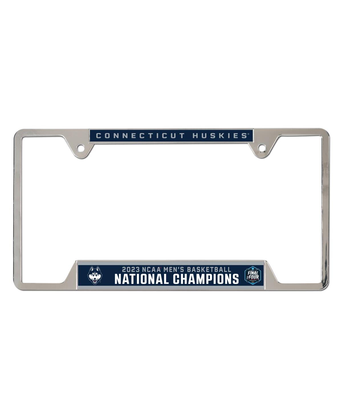 Wincraft Uconn Huskies 2023 Ncaa Men's Basketball National Champions Metal License Plate Frame In Navy