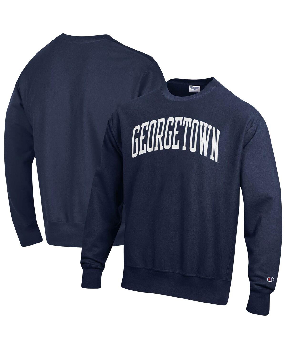 Champion Men's  Navy Georgetown Hoyas Arch Reverse Weave Pullover Sweatshirt