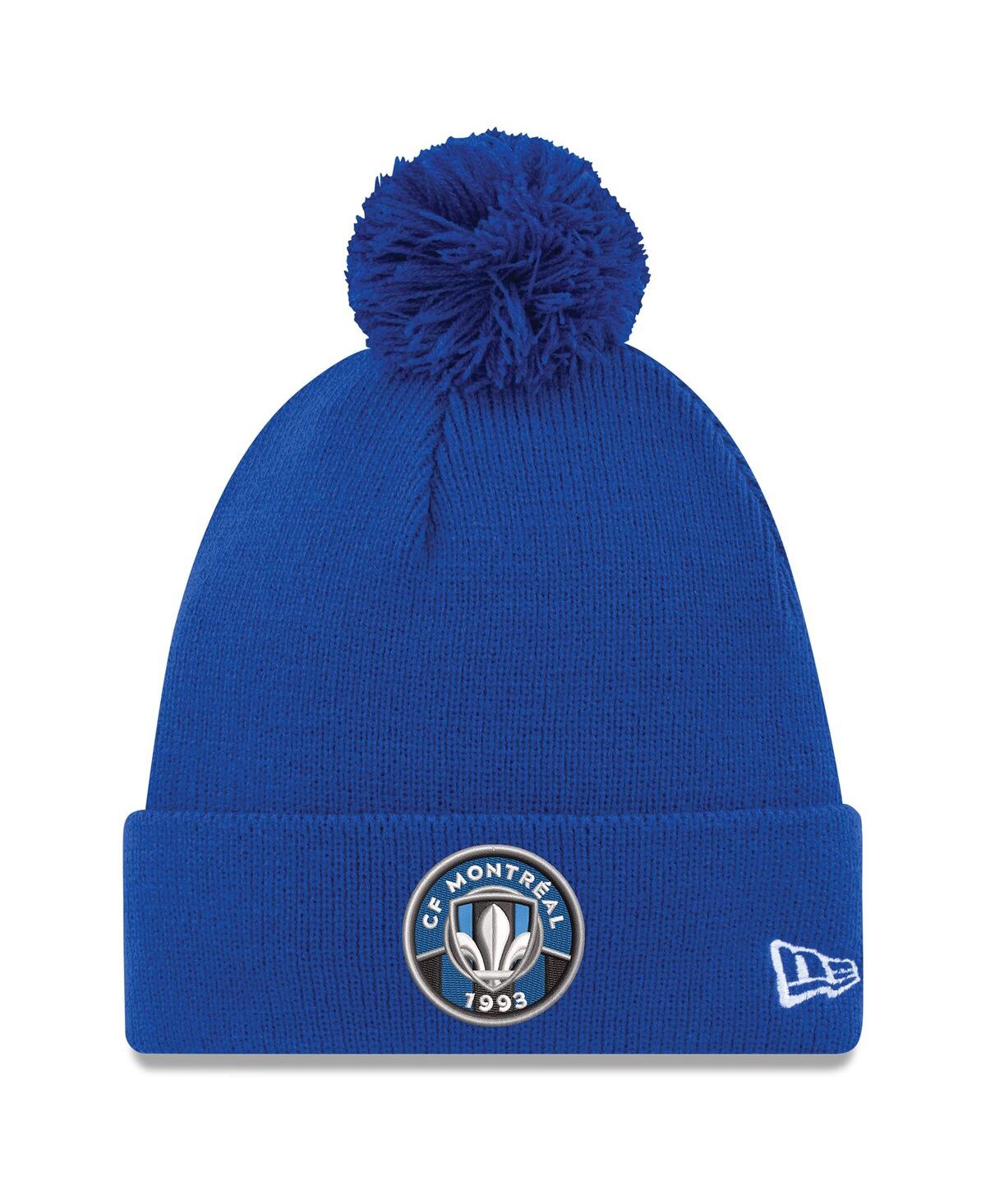 NEW ERA MEN'S NEW ERA BLUE CF MONTREAL PRIMARY LOGO POM KNIT HAT