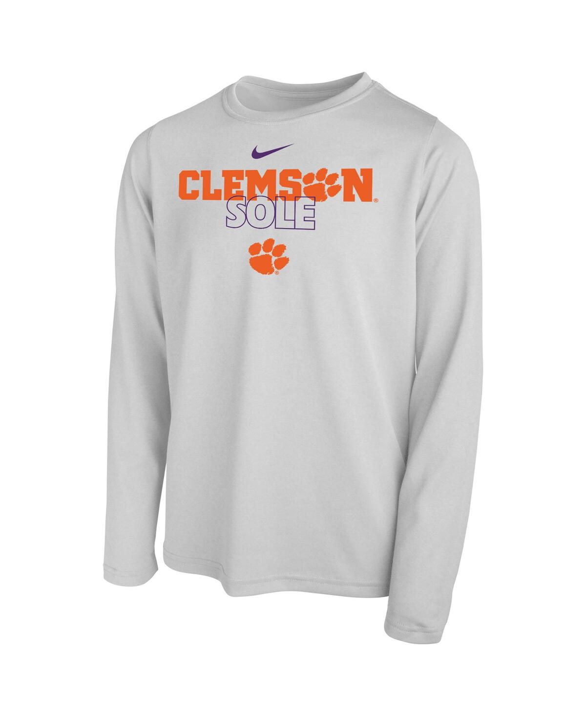Shop Nike Big Boys And Girls  White Clemson Tigers 2023 On Court Sole Bench T-shirt