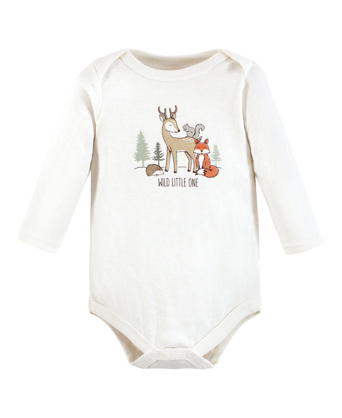 Hudson Baby Baby Boys Cotton Long-Sleeve Bodysuits,3-Pack - Forest animals