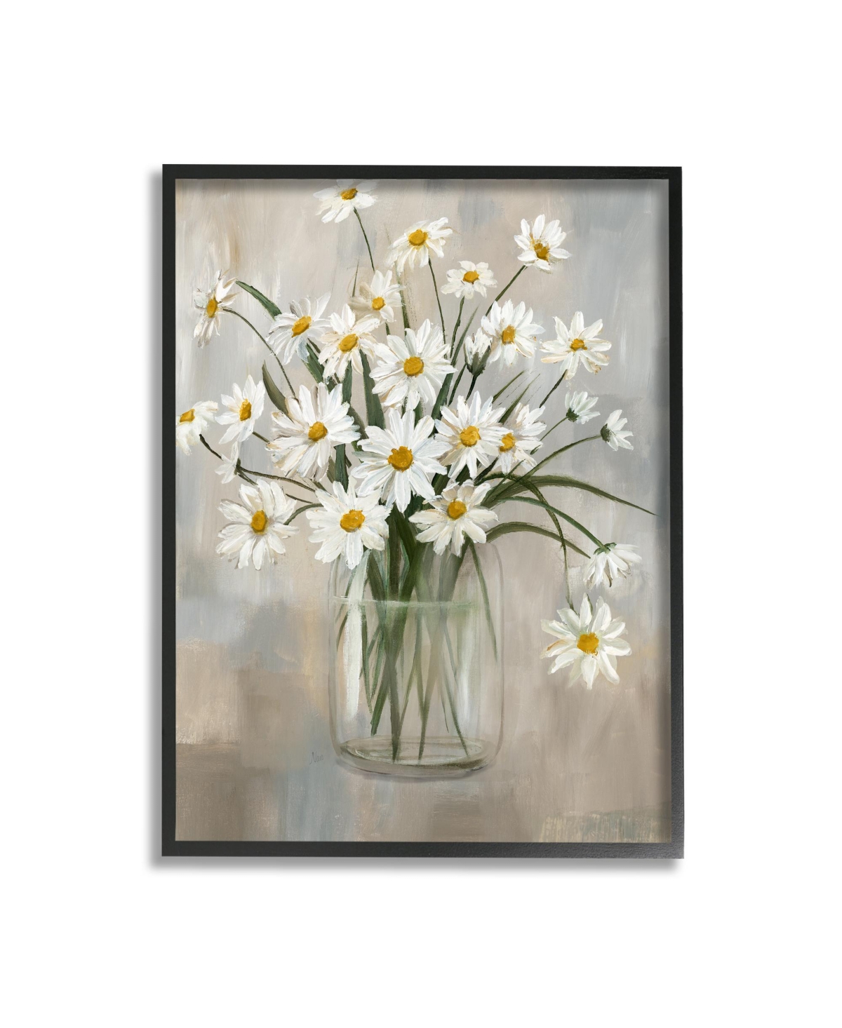Stupell Industries Daisy Bloom Abstract Flowers Framed Giclee Art, 16" X 1.5" X 20" In Multi-color