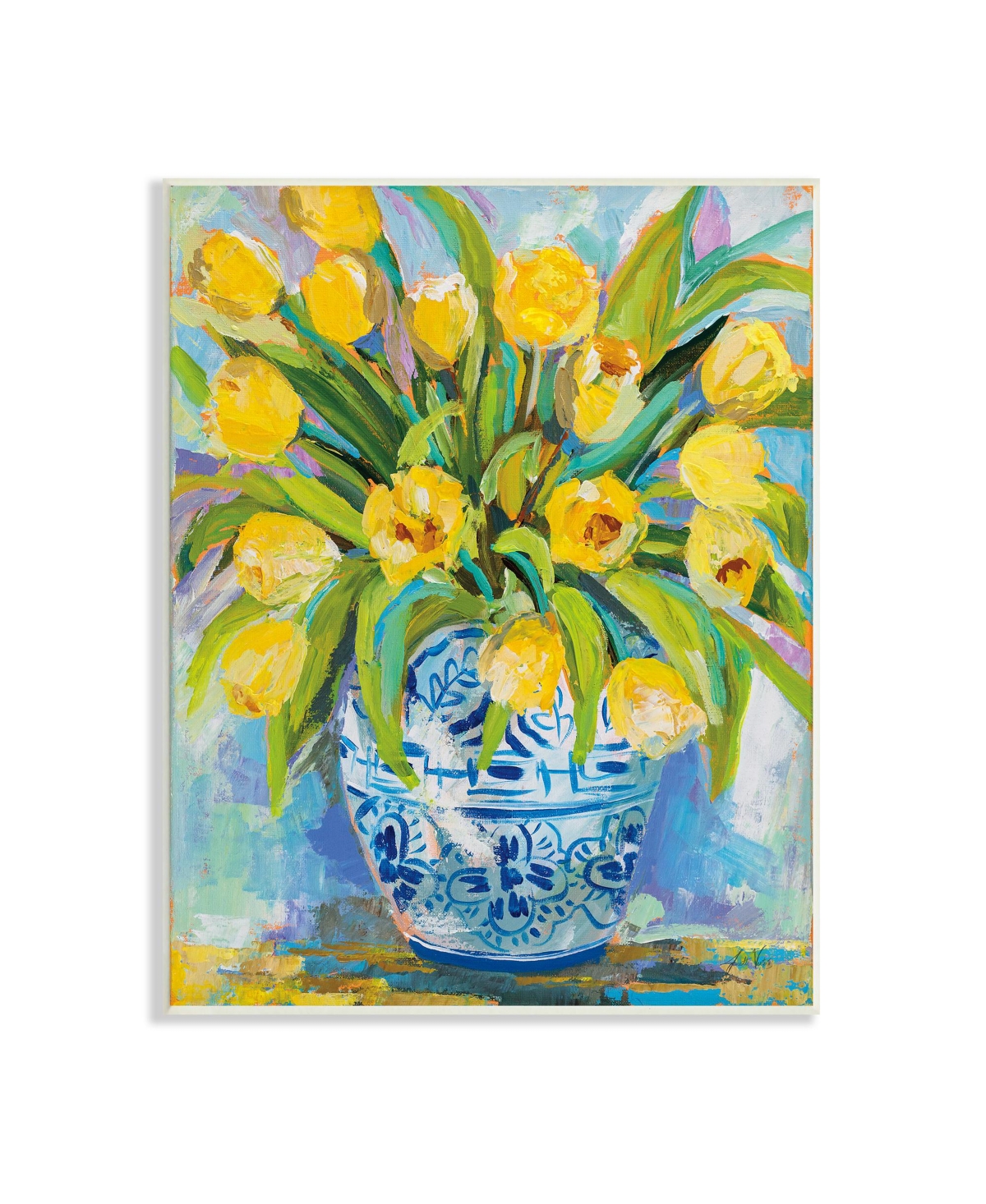Stupell Industries Expressive Tulips Painting Wall Plaque Art, 13" X 19" In Multi-color
