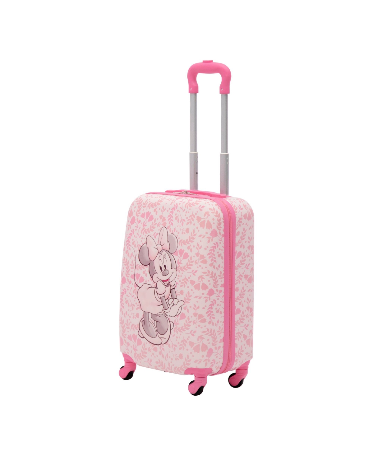 Ful Disney  Minnie Mouse Pose With Floral Background Kids 21" Luggage In Pink