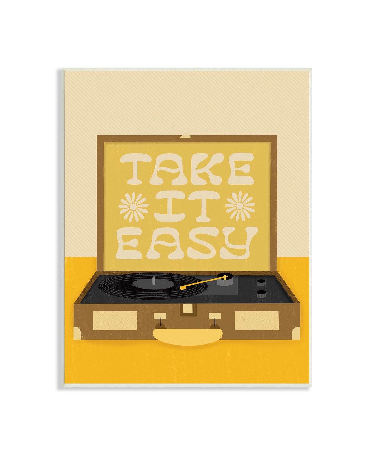 Stupell Industries Take It Easy Record Player Wall Plaque Art, 13" X 19" In Multi-color