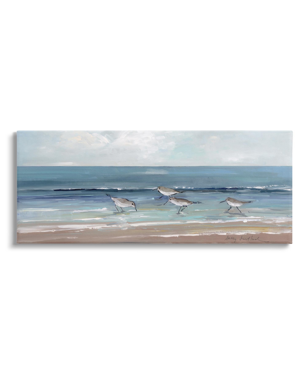 Stupell Industries Sandpipers Birds Cloudy Sky Canvas Wall Art, 17" X 1.5" X 40" In Multi-color