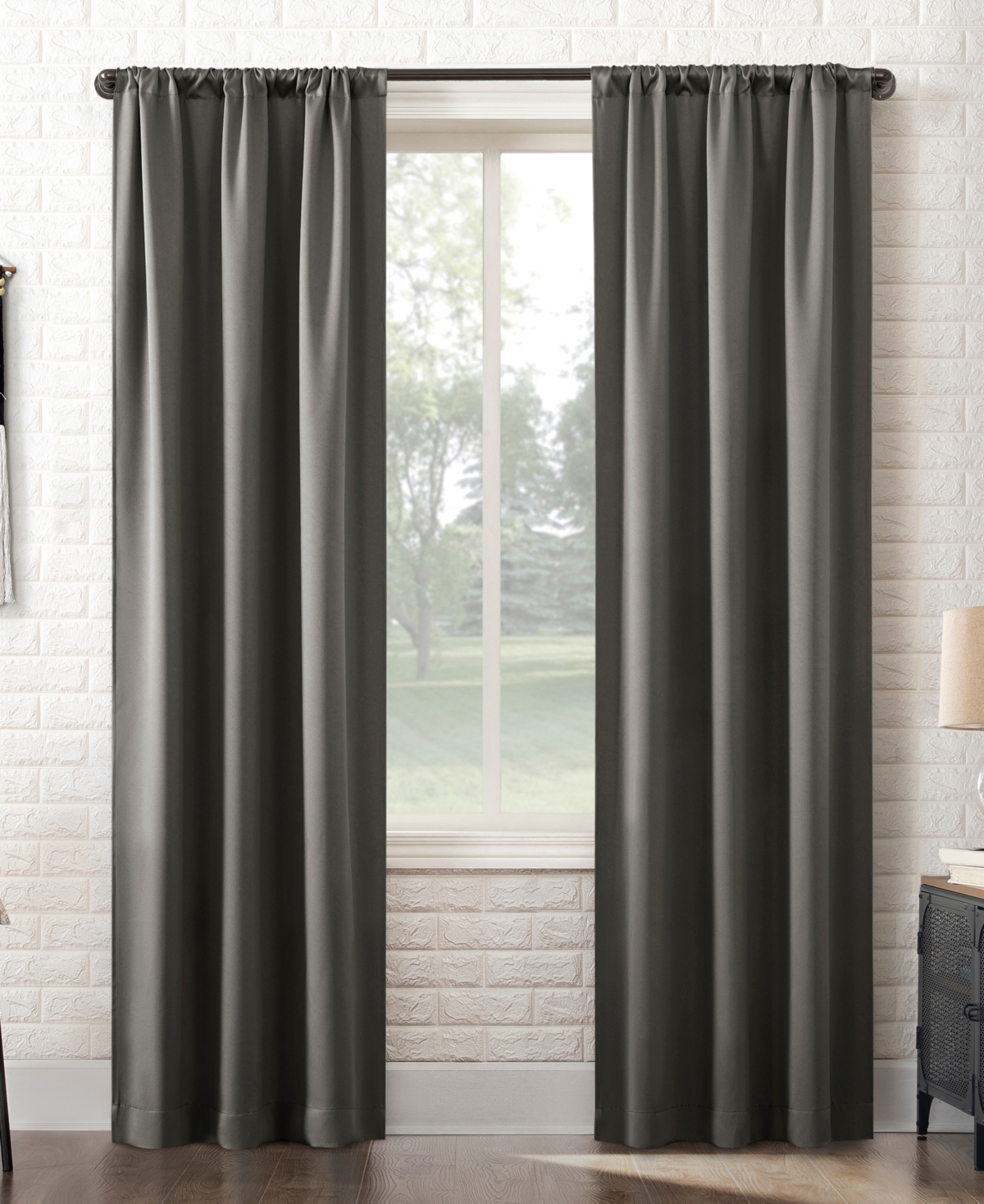 Sun Zero Bergen Theater Grade Extreme 100% Blackout Rod Pocket Single Curtain Panel, 40