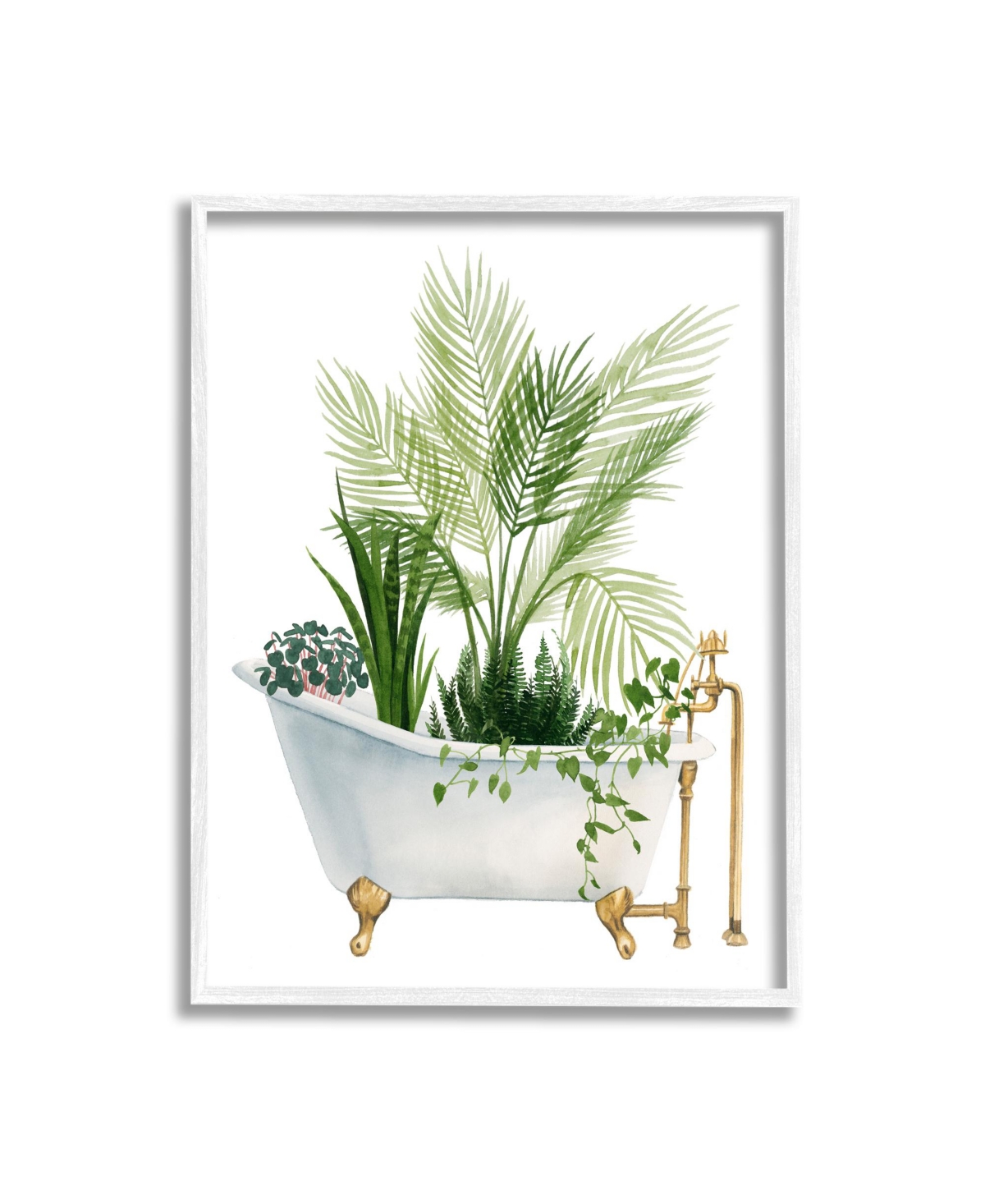 Stupell Industries Various Plants In Vintage-like Tub Framed Giclee Art, 16" X 1.5" X 20" In Multi-color