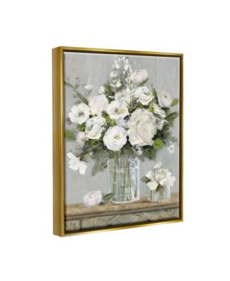 Country Floral Scene Framed Floater Canvas Wall Art, 17" x 1.7" x 21"