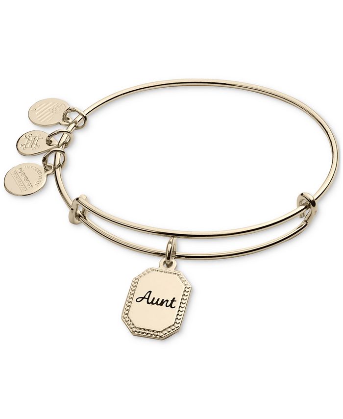 Alex and Ani Gold Tone Aunt Charm Bangle Bracelet Macy s