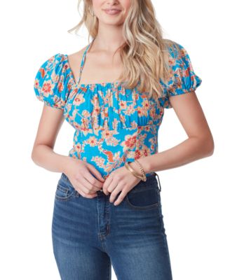 Jessica Simpson - Women's Irin Square-Neck Puff-Sleeve Top