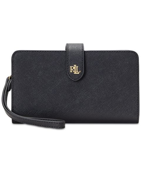 Женские Lauren Ralph Lauren Crosshatch Leather Tech Wristlet