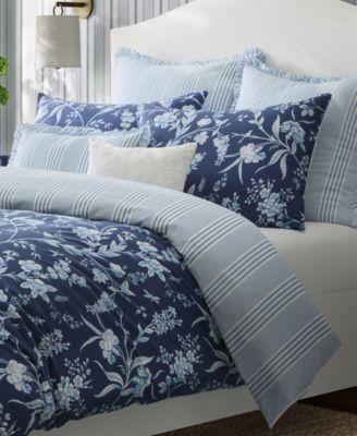 Branch Toile Cotton Reversible 5 Piece Duvet Cover Set, Twin