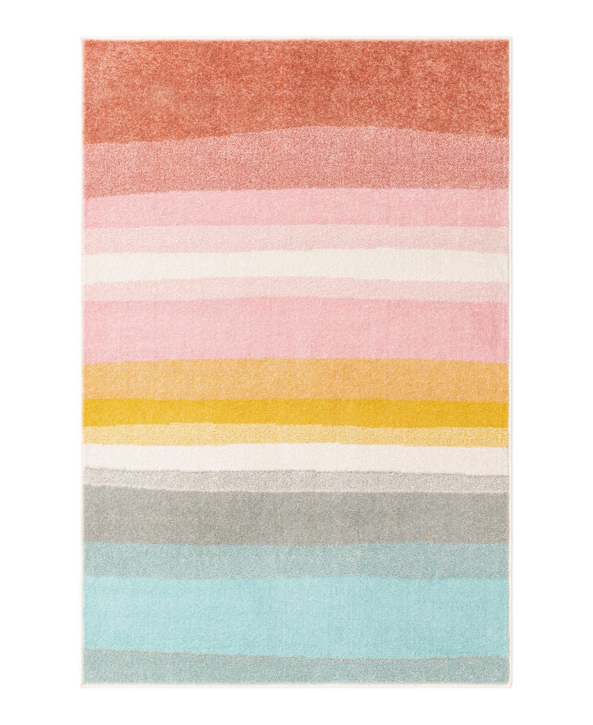 Bayshore Home Campy Kids Pastel Abstract Rainbow 3'11" X 5'11" Area Rug In Multi