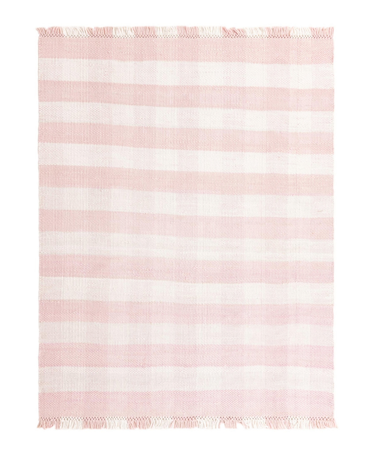 Bayshore Home Pure Plaid Indoor Outdoor Washable Ppd-01 7'10" X 7'10" Square Area Rug In Pink