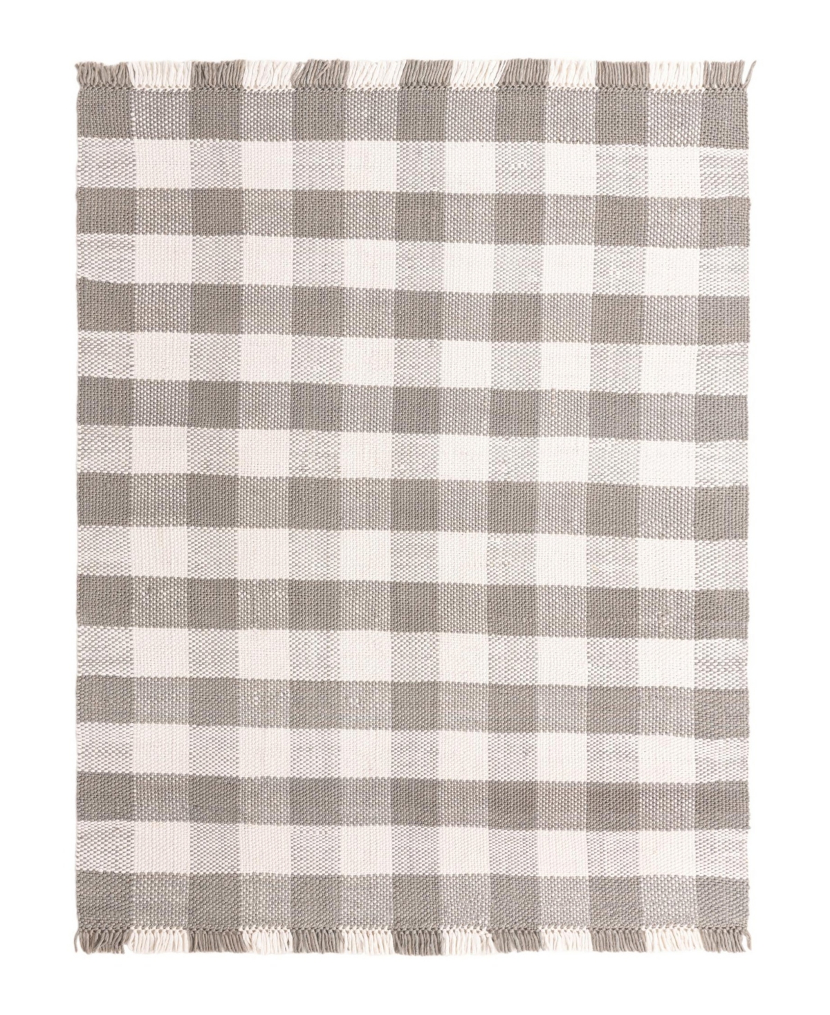 Bayshore Home Pure Plaid Indoor Outdoor Washable Ppd-01 7'10in x 10' Area Rug - Gray
