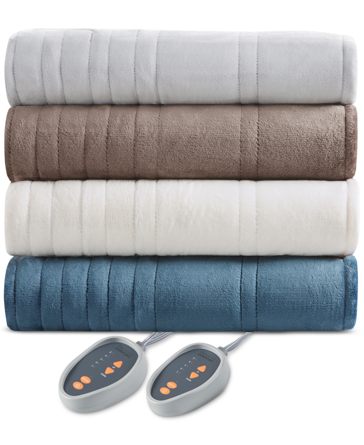 Premier Comfort Luxury Plush Heated Blanket, Full, Exclusively At Macy's In Brown
