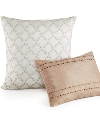 Calvin Klein - 18" Square Embroidered Lattice Decorative Pillow