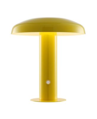 Suillius 11" Contemporary Bohemian Rechargeable, Cordless Iron Integrated LED Mushroom Table Lamp