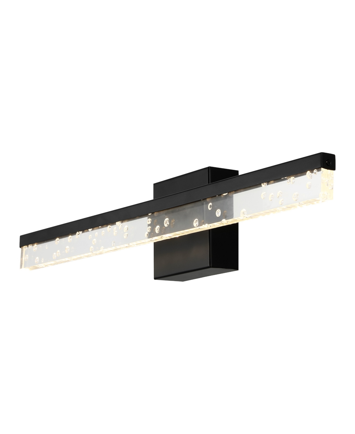 Mario 1-Light Modern Contemporary 360-Degree Rotatable Iron, Seeded Acrylic Integrated Led Vanity Light - Clear