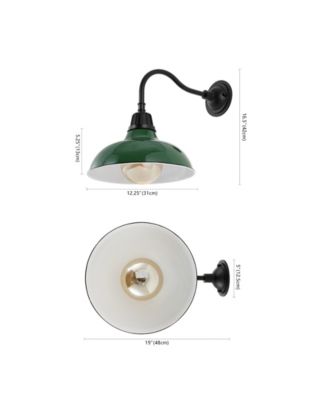 Aurora 12.25" 1-Light Farmhouse Industrial Indoor, Outdoor Iron LED Gooseneck Arm Outdoor Sconce