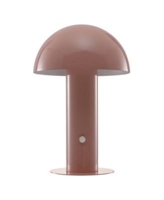 Boletus 10.75" Contemporary Bohemian Rechargeable, Cordless Iron Integrated LED Mushroom Table Lamp