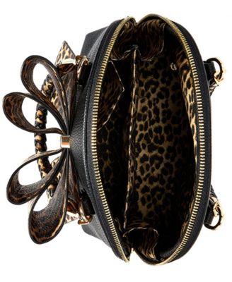 Leopard Top Handle Small Bow Bag