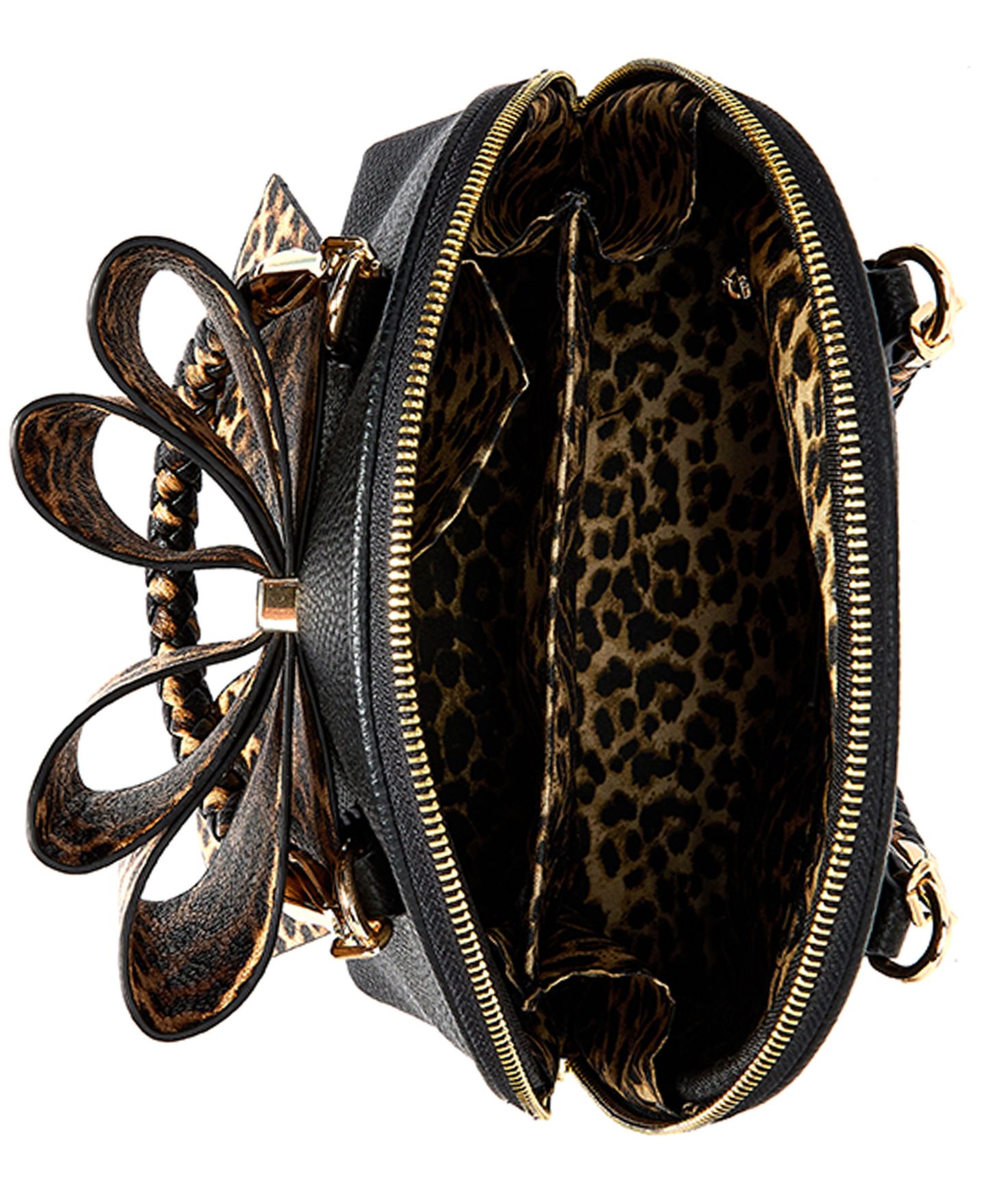 Женская сумка LIKE DREAMS Leopard Top Handle Small Bow, цвет: Чёрный леопардовый — фото 2