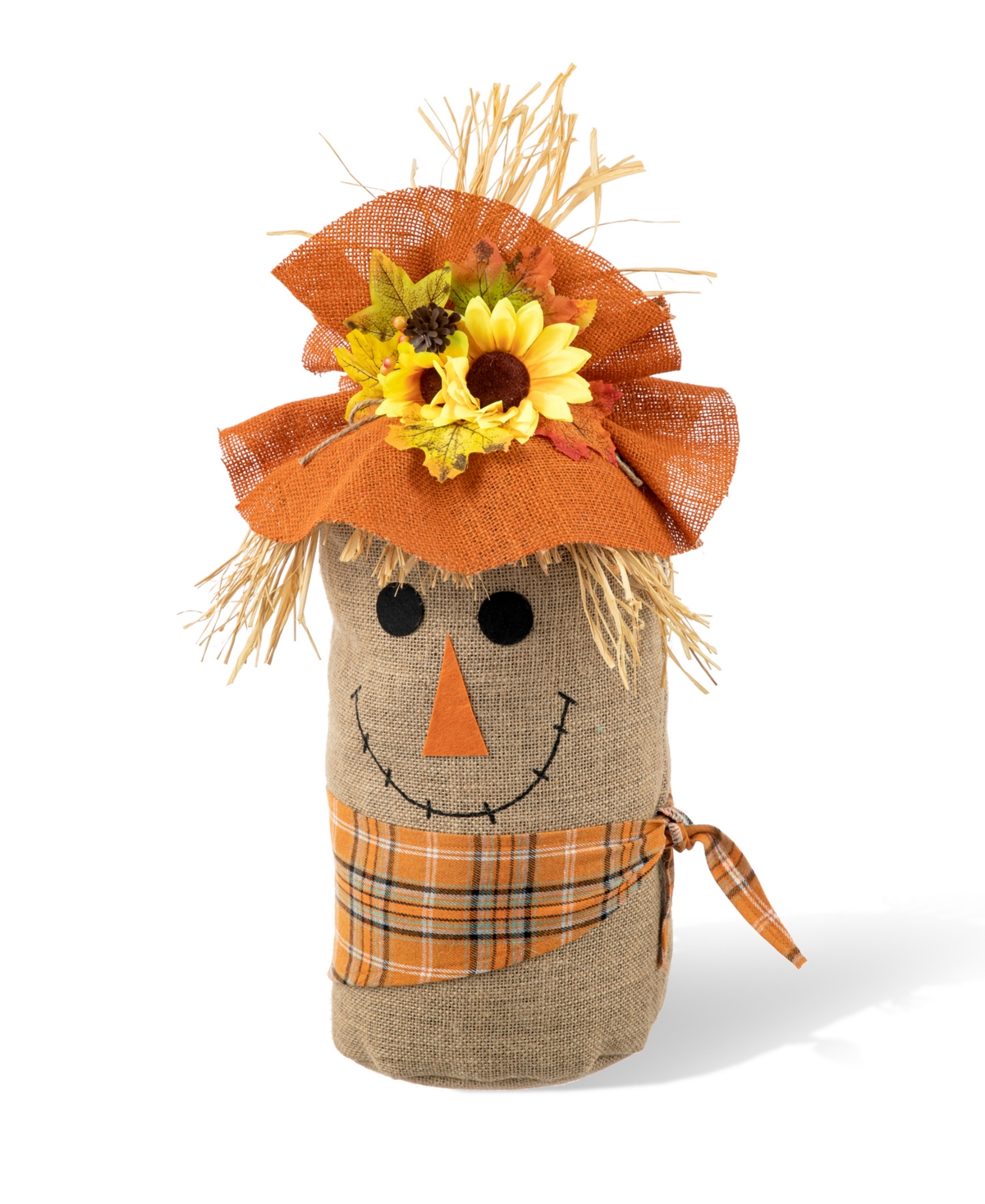 Glitzhome 23.25" H Fall Linen Scarecrow Doorstop Porch Decor In Multi