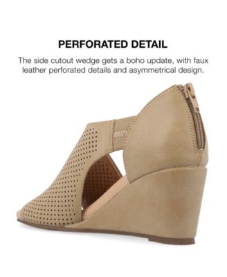 Women's Aretha Perforated Peep Toe Wedge Sandals