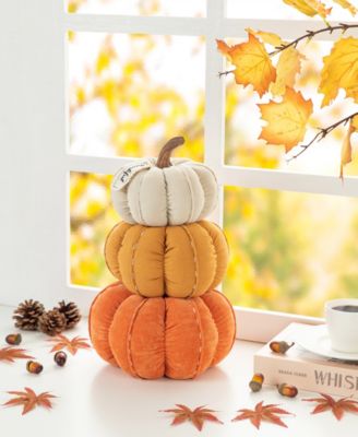 13" H Fall Stacked Fabric Pumpkin