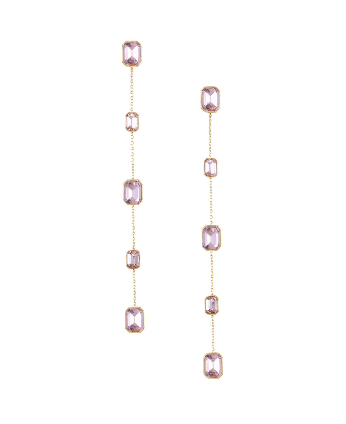 Ettika 18k Gold Plated Brass Iconic Linear Earrings In Light Rose