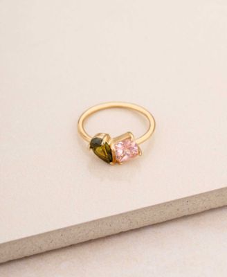 18K Gold Plated Brass Cubic Zirconia Ring