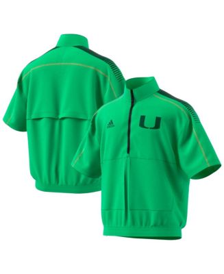 Men's adidas Green Miami Hurricanes Miami Nights Strategy Half-Zip