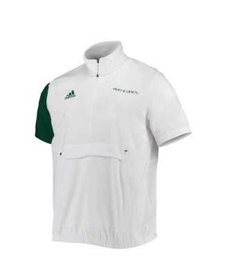 Men's White Miami Hurricanes M STM AEROREADY Half-Zip Jacket