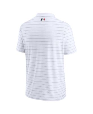 Men's White St. Louis Cardinals Authentic Collection Victory Striped Performance Polo Shirt