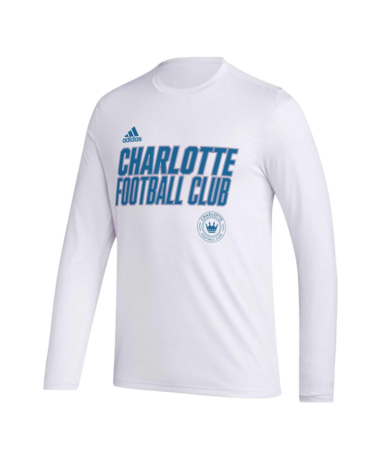 Men's adidasCharlotte Fc Jersey Hook Aeroready Long Sleeve T-shirt - White
