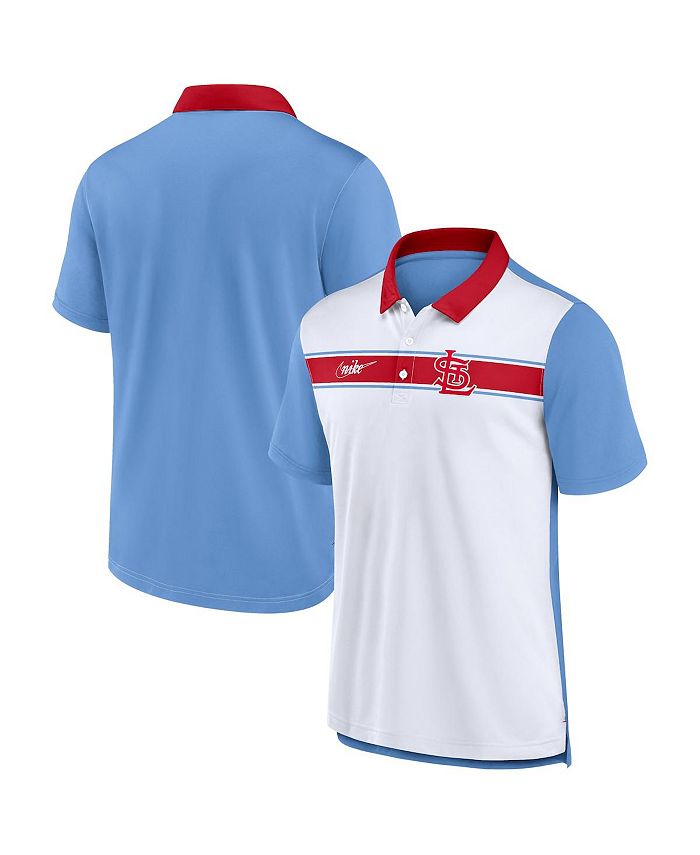 Nike Men's White, Light Blue St. Louis Cardinals Rewind Stripe