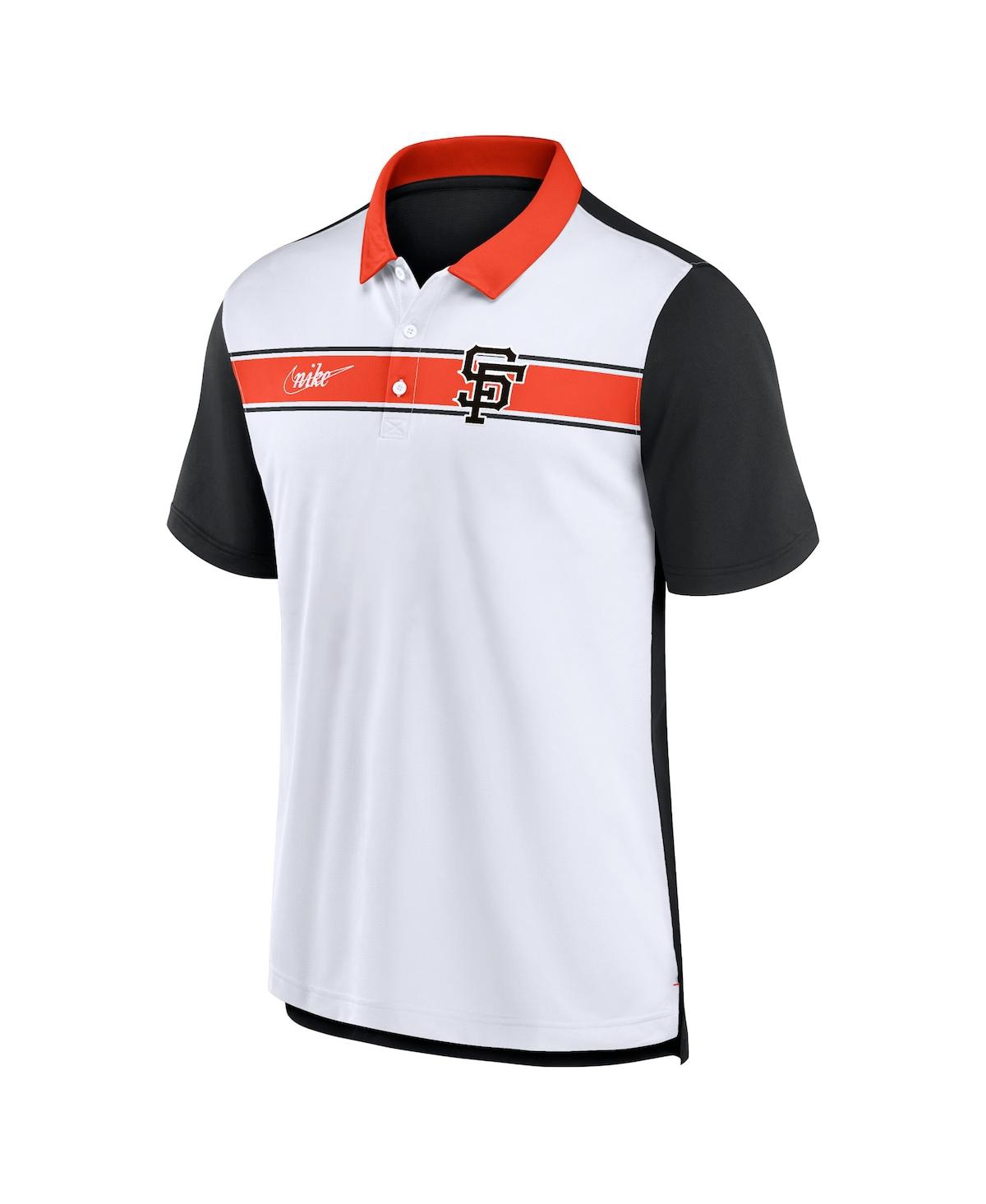 Shop Nike Men's  White, Black San Francisco Giants Rewind Stripe Polo Shirt In White,black
