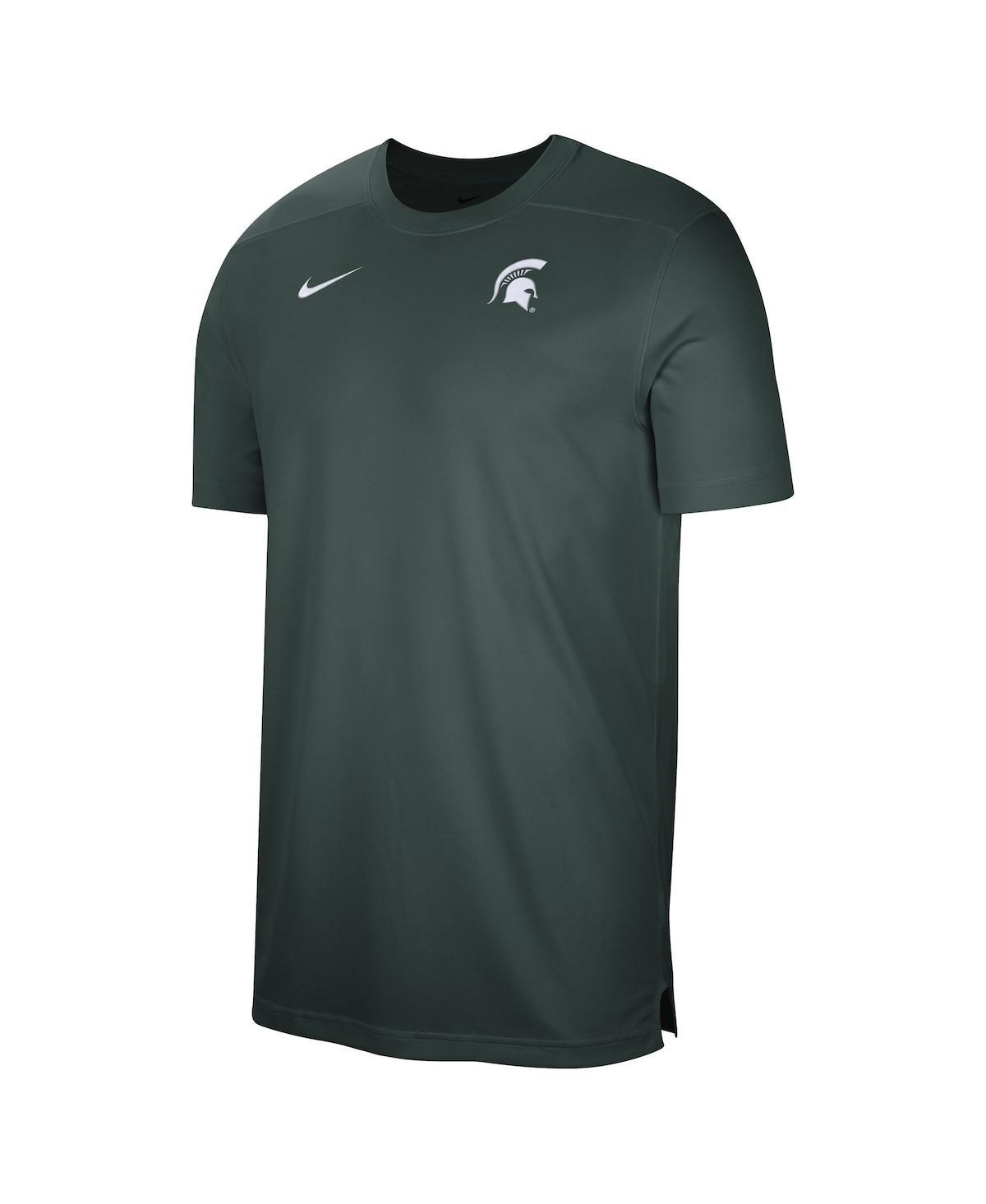 Shop Nike Men's  Green Michigan State Spartans Sideline Coaches Performance Top