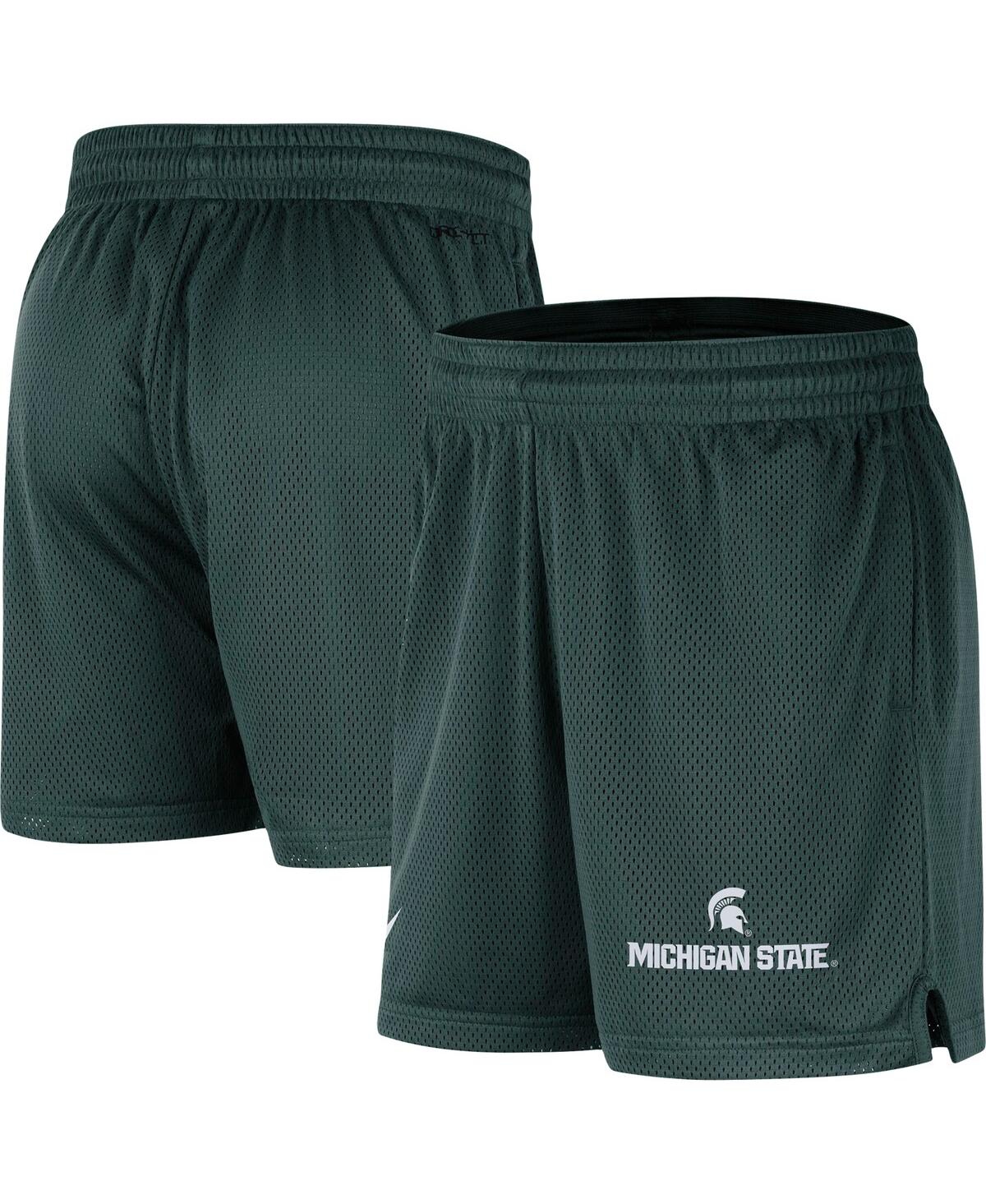Shop Nike Men's  Green Michigan State Spartans Mesh Performance Shorts