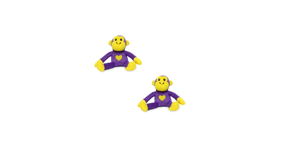 Jr Safari Monkey Purple, 2-Pack Dog Toys - Purple