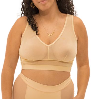 Plus Size Nude Shade Wireless Comfort Mesh Tank Bra