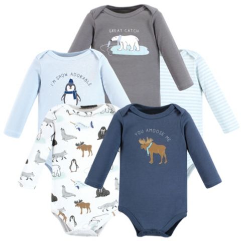 Боди, длинный рукав, хлопок, 5 шт. — Hudson Baby, цвет: Arctic Animals