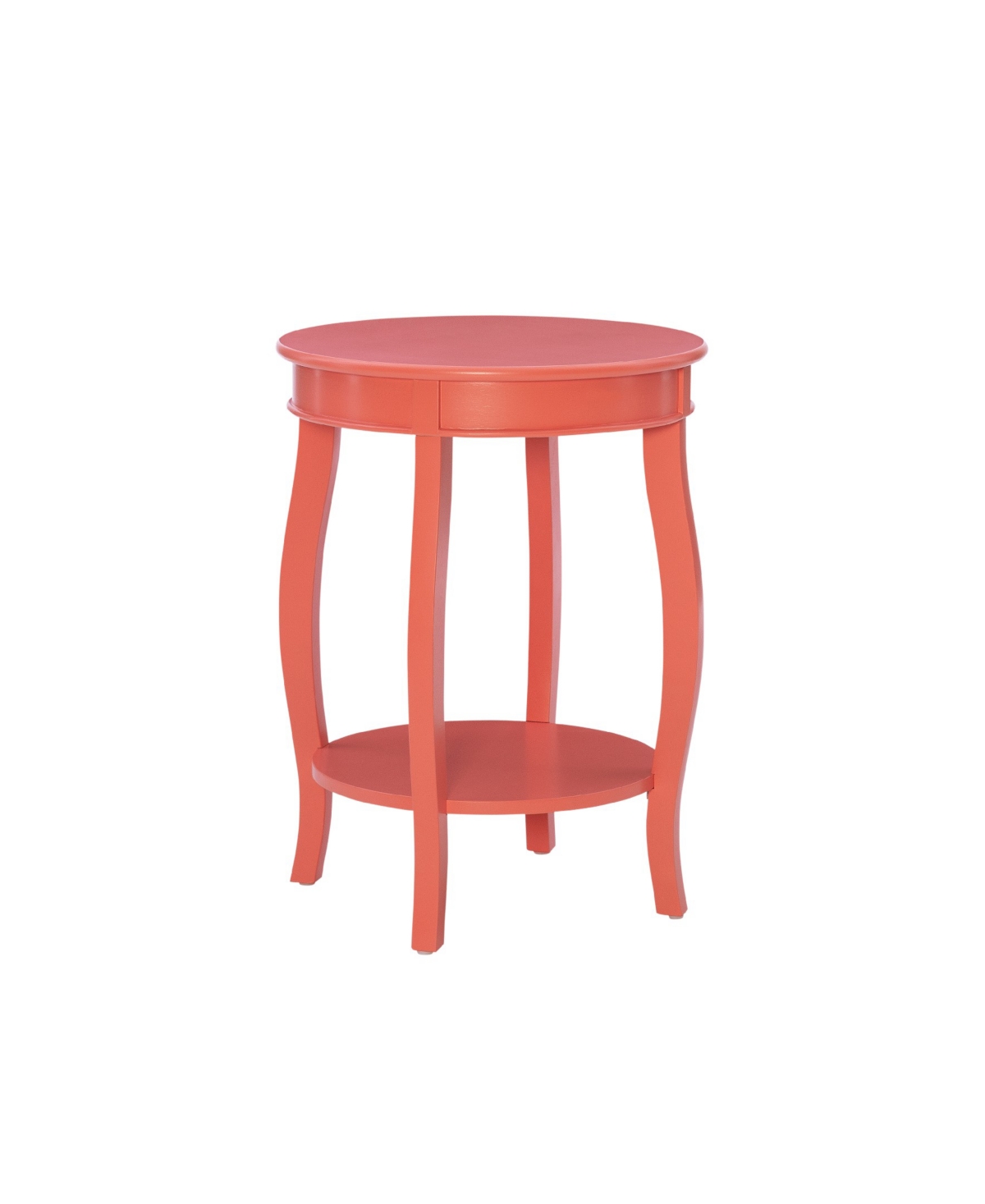 Linon Home Decor Powell Furniture Andover Round Side Table In Coral