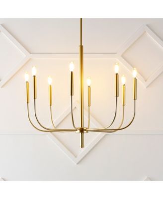 Amoros 27.25" 8-Light Modern Mid-Century Iron LED Chandelier