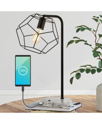 Penta 23.5" Industrial Farmhouse Head-Adjustable Iron LED Task Lamp with USB Charging Port