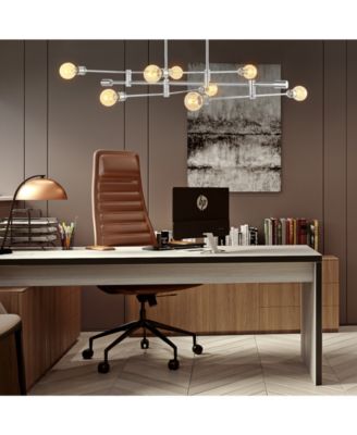 Ikon 63" 8-Light Mid-Century Modern Arm-Adjustable Iron Linear LED Pendant